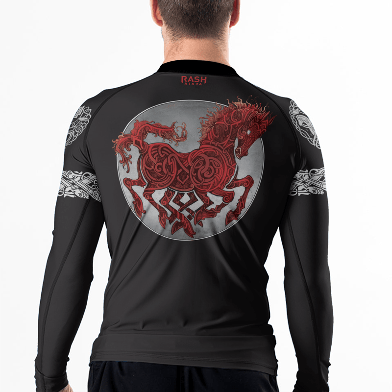 Rashninja Viking Horse Men's Long Sleeve Rash Guard