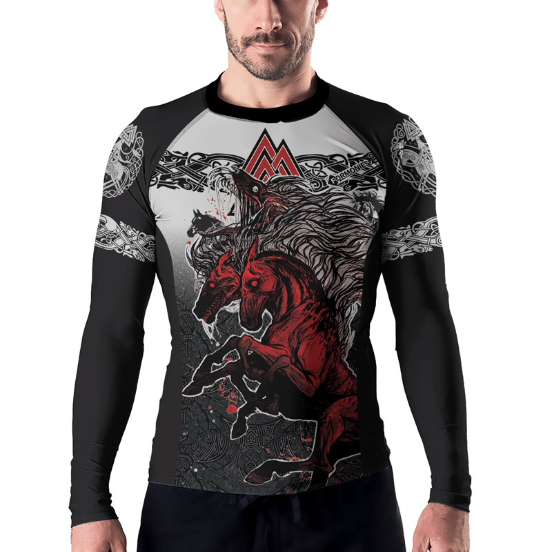 Rashninja Viking Horse Men's Long Sleeve Rash Guard