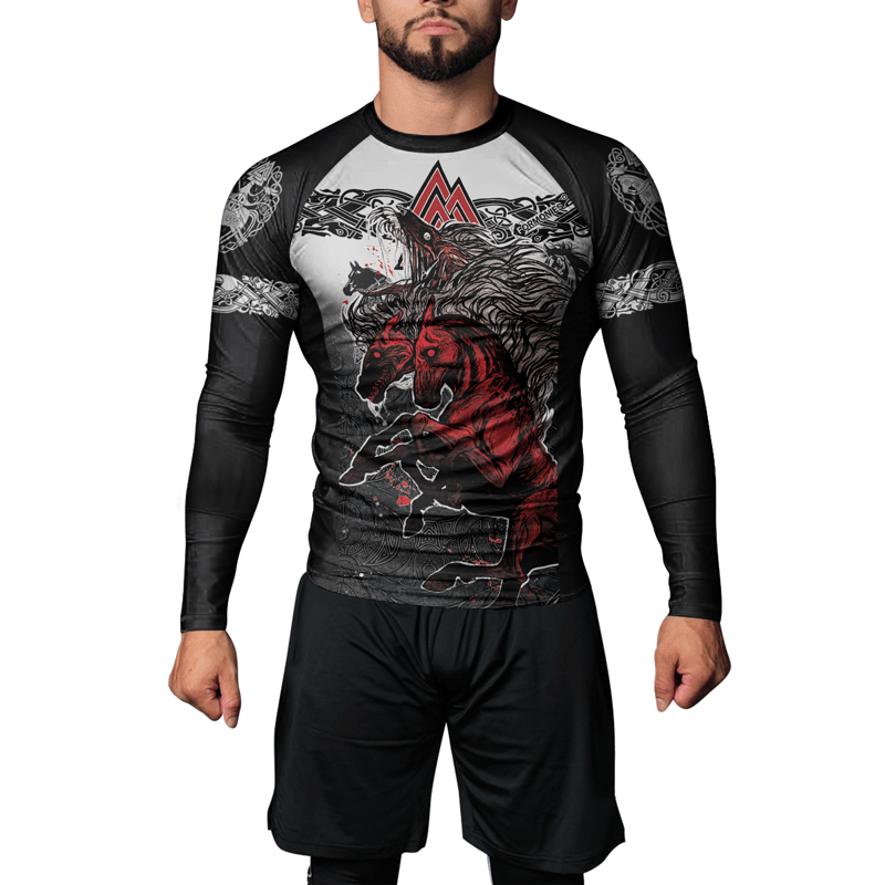 Rashninja Viking Horse Men's Long Sleeve Rash Guard