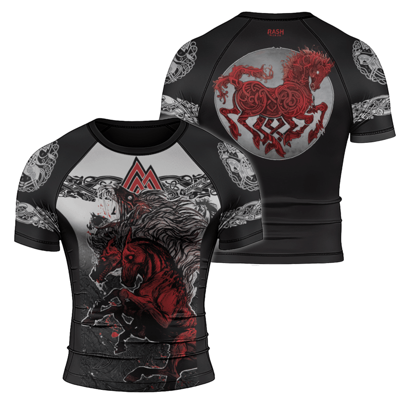 Rashninja Viking Horse Men's Short Sleeve Rash Guard