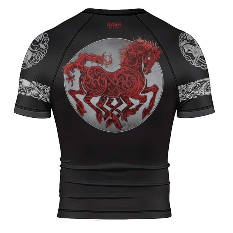 Rashninja Viking Horse Men's Short Sleeve Rash Guard