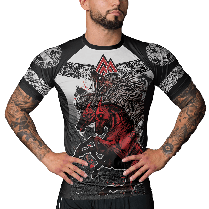 Rashninja Viking Horse Men's Short Sleeve Rash Guard