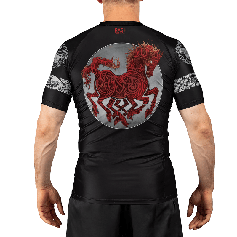 Rashninja Viking Horse Men's Short Sleeve Rash Guard