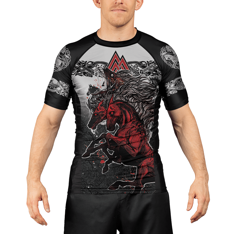 Rashninja Viking Horse Men's Short Sleeve Rash Guard