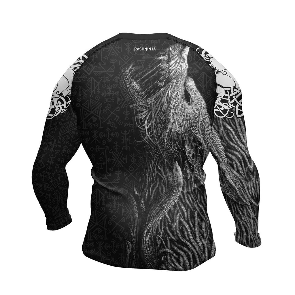 Rashninja Viking Howling Wolf Men's Long Sleeve Rash Guard