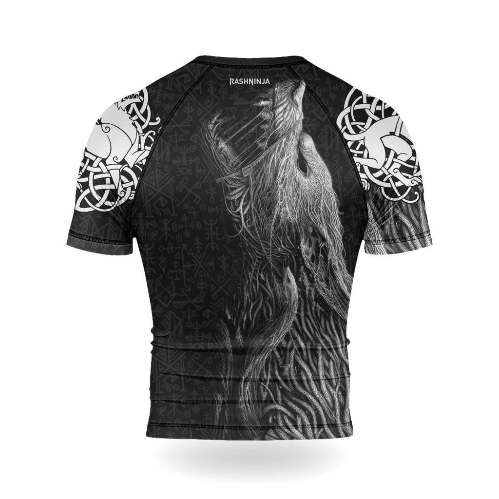 Rashninja Viking Howling Wolf Men's Short Sleeve Rash Guard