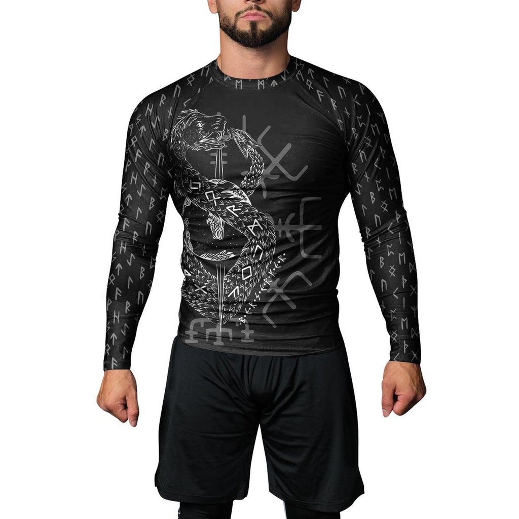 Rashninja Viking Jormungandr Men's Long Sleeve Rash Guard