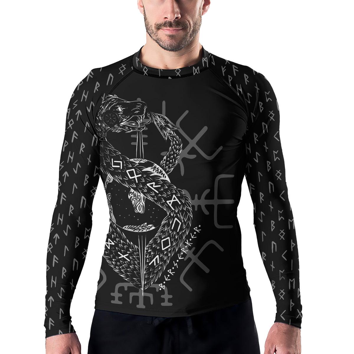 Rashninja Viking Jormungandr Men's Long Sleeve Rash Guard