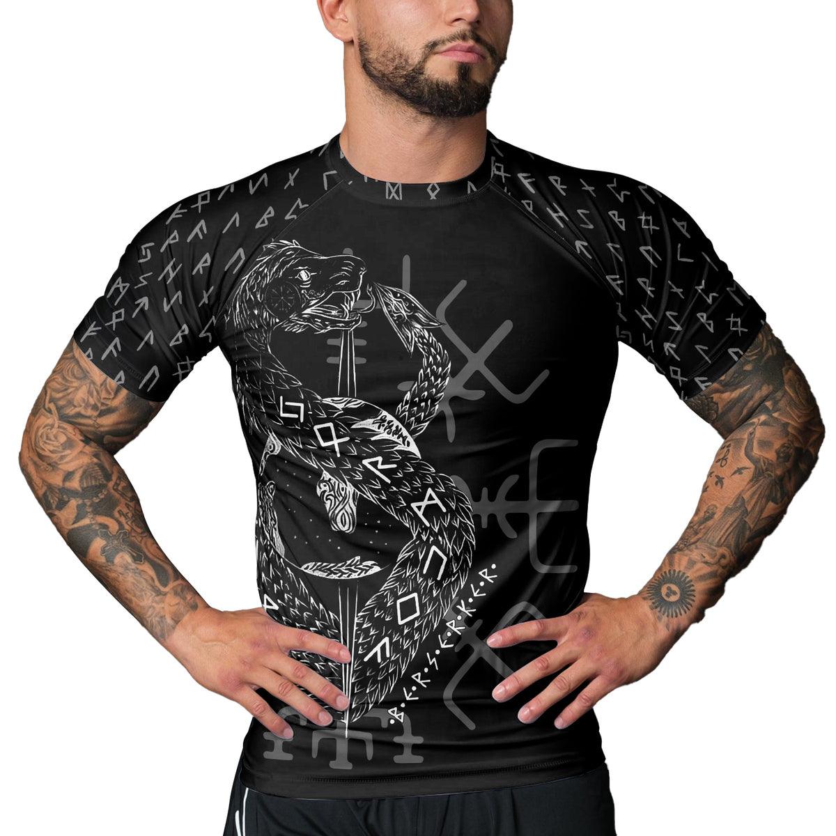 Rashninja Viking Jormungandr Men's Short Sleeve Rash Guard