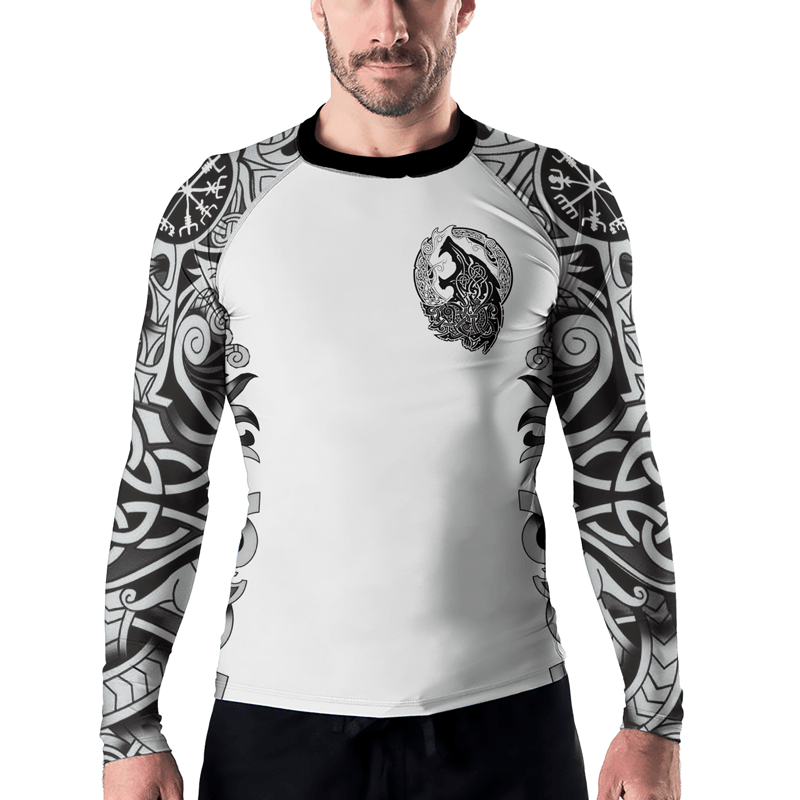 Rashninja Viking Wolf Fenrir Men's Long Sleeve Rash Guard