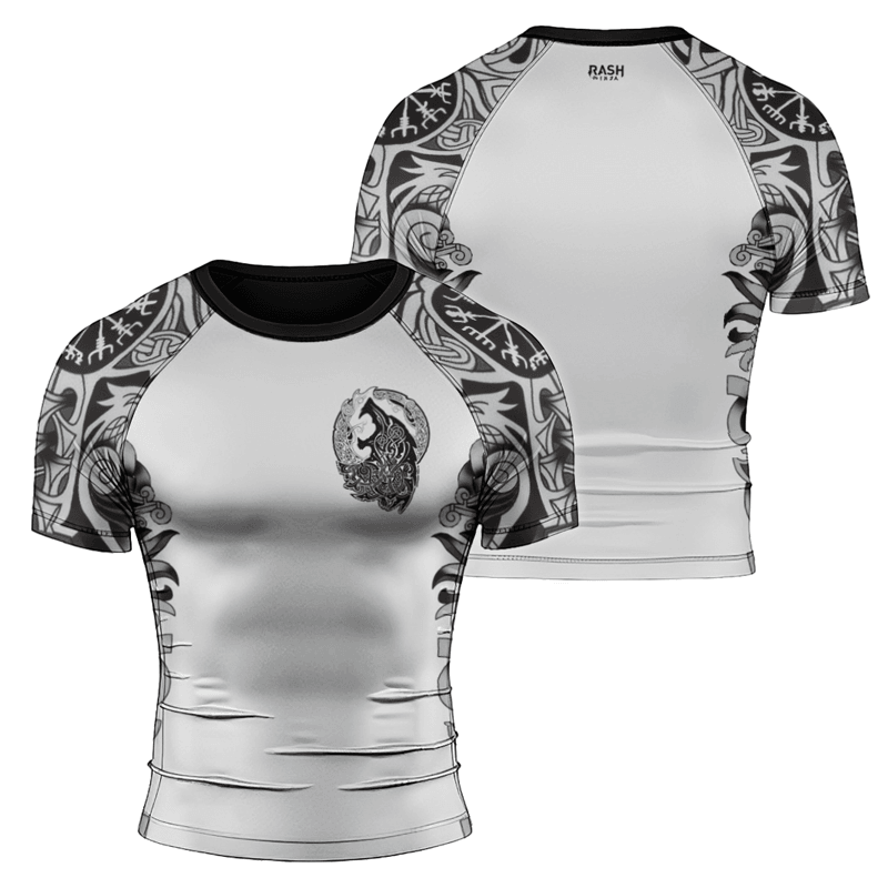 Rashninja Viking Wolf Fenrir Men's Short Sleeve Rash Guard