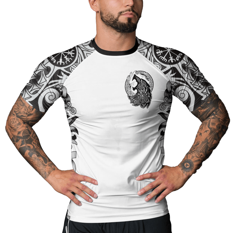 Rashninja Viking Wolf Fenrir Men's Short Sleeve Rash Guard