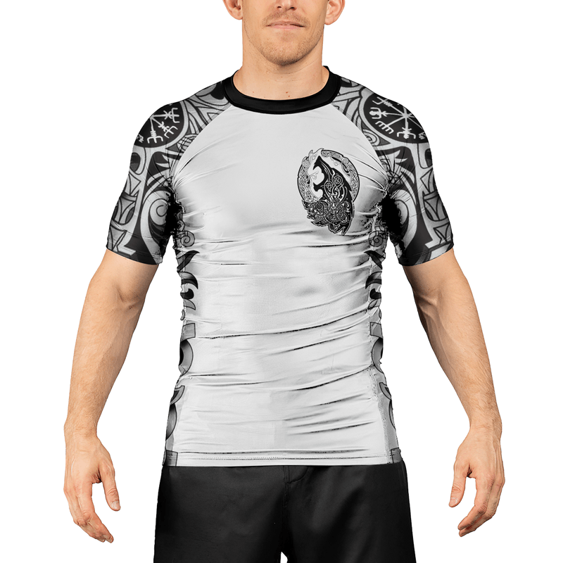 Rashninja Viking Wolf Fenrir Men's Short Sleeve Rash Guard