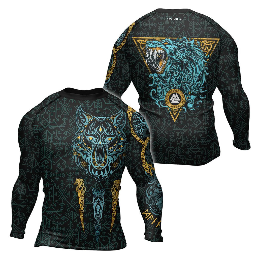 Rashninja Viking Wolf Men's Long Sleeve Rash Guard