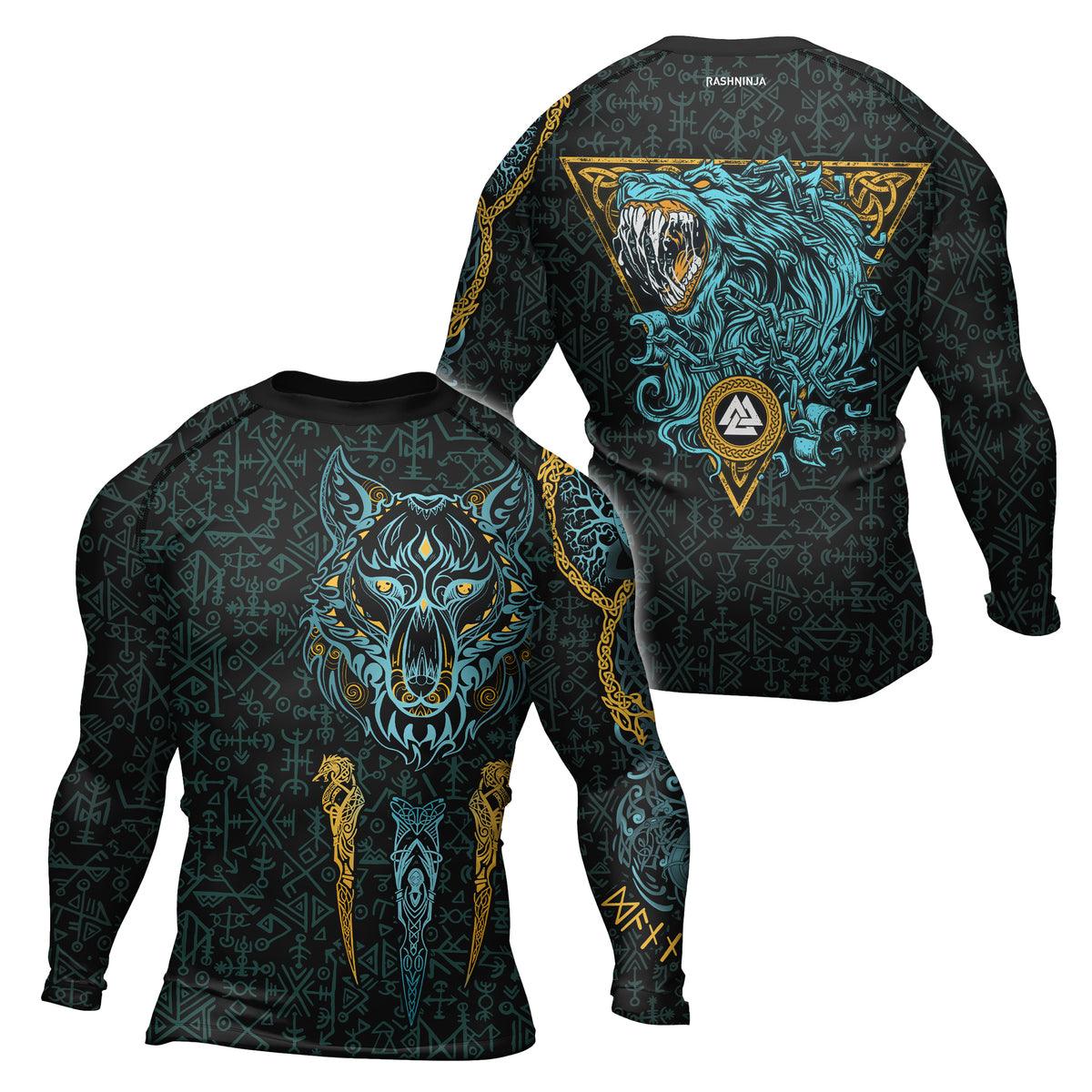 Rashninja Viking Wolf Men's Long Sleeve Rash Guard