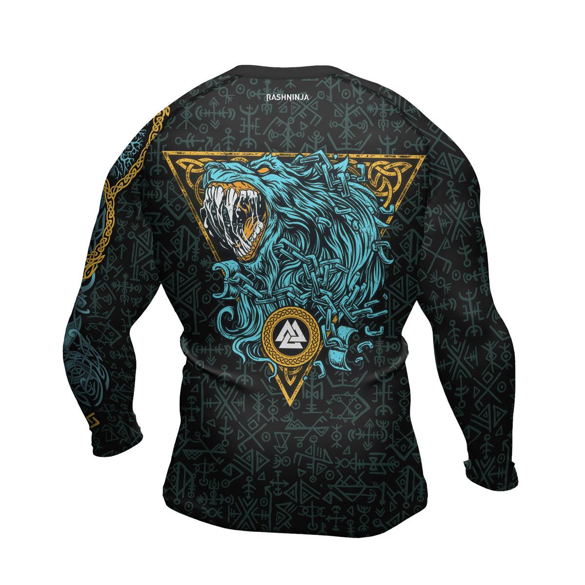 Rashninja Viking Wolf Men's Long Sleeve Rash Guard