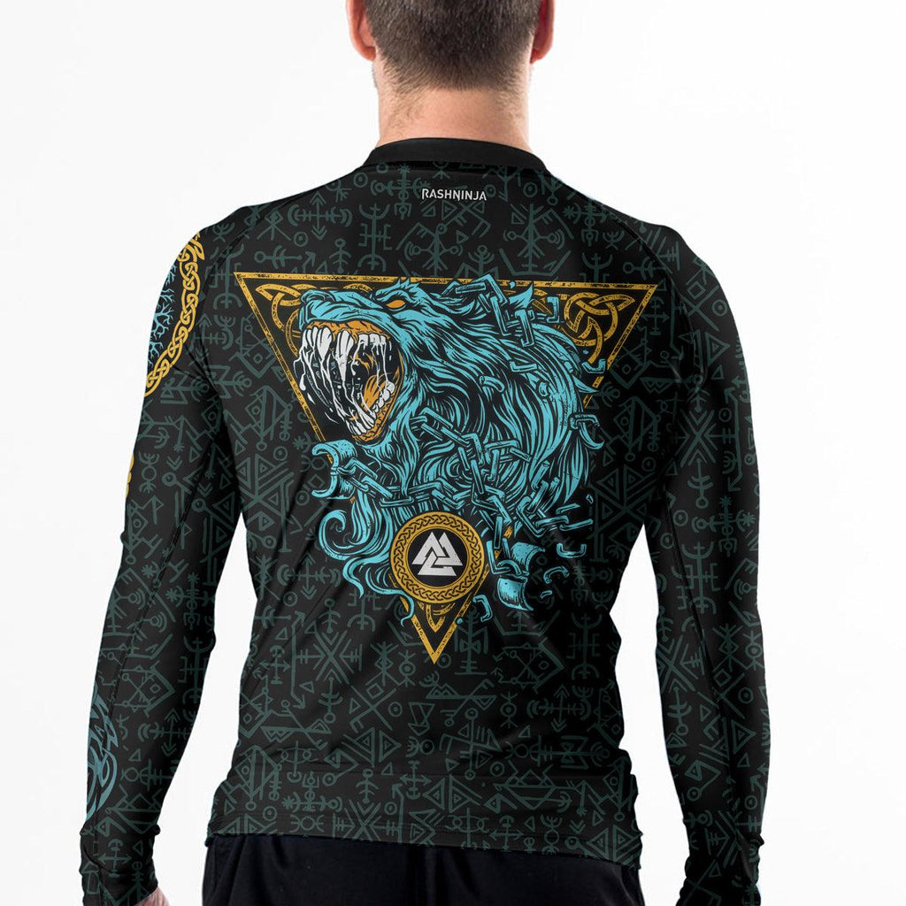 Rashninja Viking Wolf Men's Long Sleeve Rash Guard