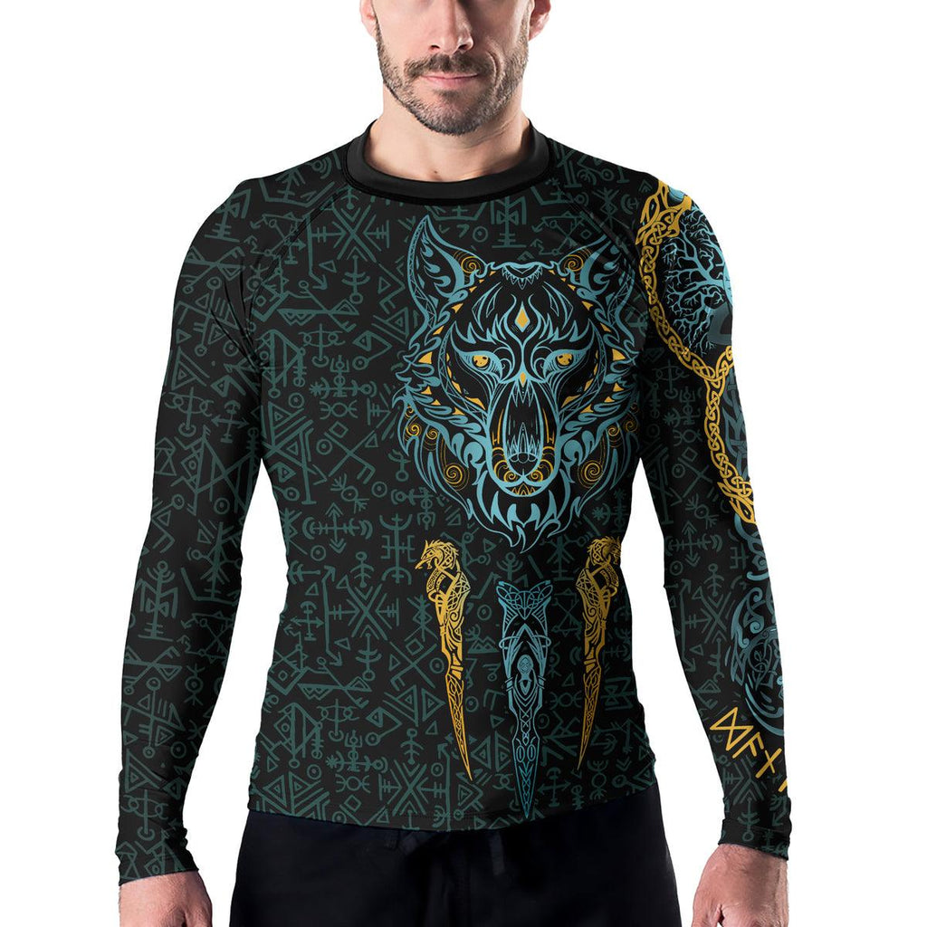 Rashninja Viking Wolf Men's Long Sleeve Rash Guard