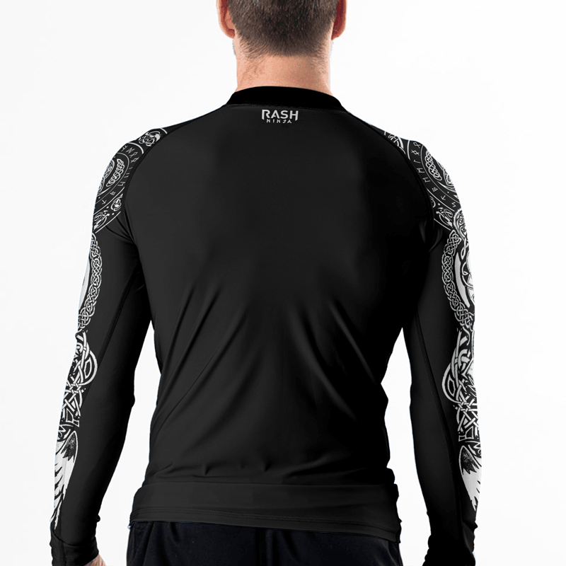 Rashninja Viking Wolf Symbol Fenrir Men's Long Sleeve Rash Guard