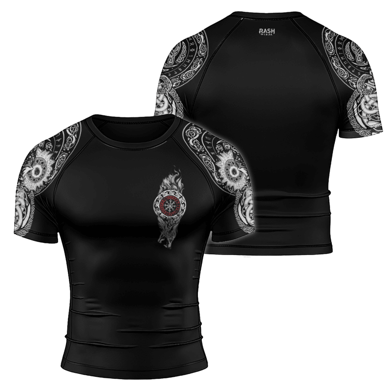 Rashninja Viking Wolf Symbol Men's Short Sleeve Rash Guard