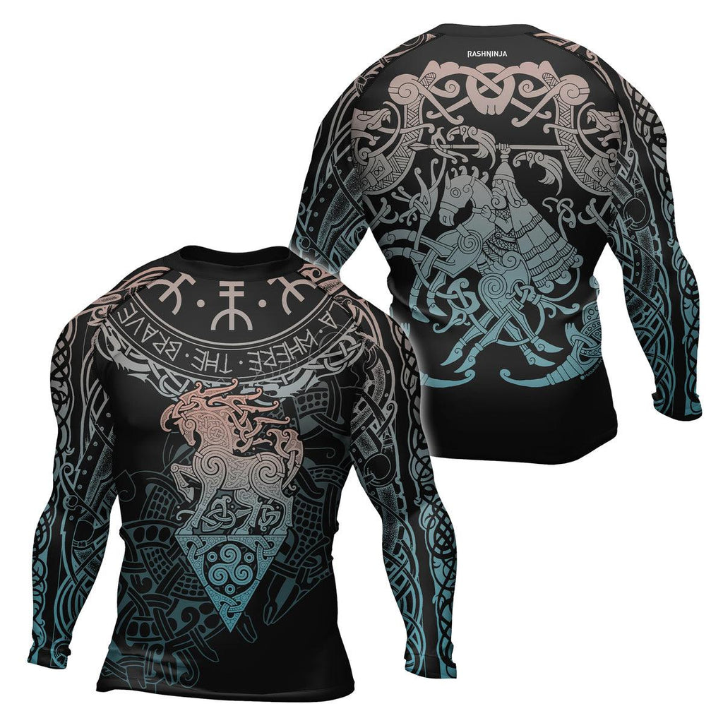 Rashninja Warrior Horse Men's Long Sleeve Rash Guard