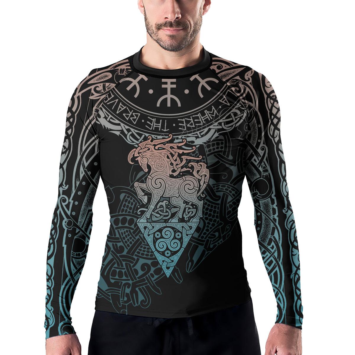Rashninja Warrior Horse Men's Long Sleeve Rash Guard