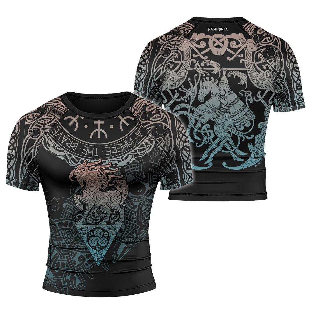 Rashninja Warrior Horse Men's Short Sleeve Rash Guard