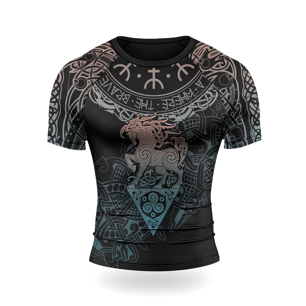 Rashninja Warrior Horse Men's Short Sleeve Rash Guard