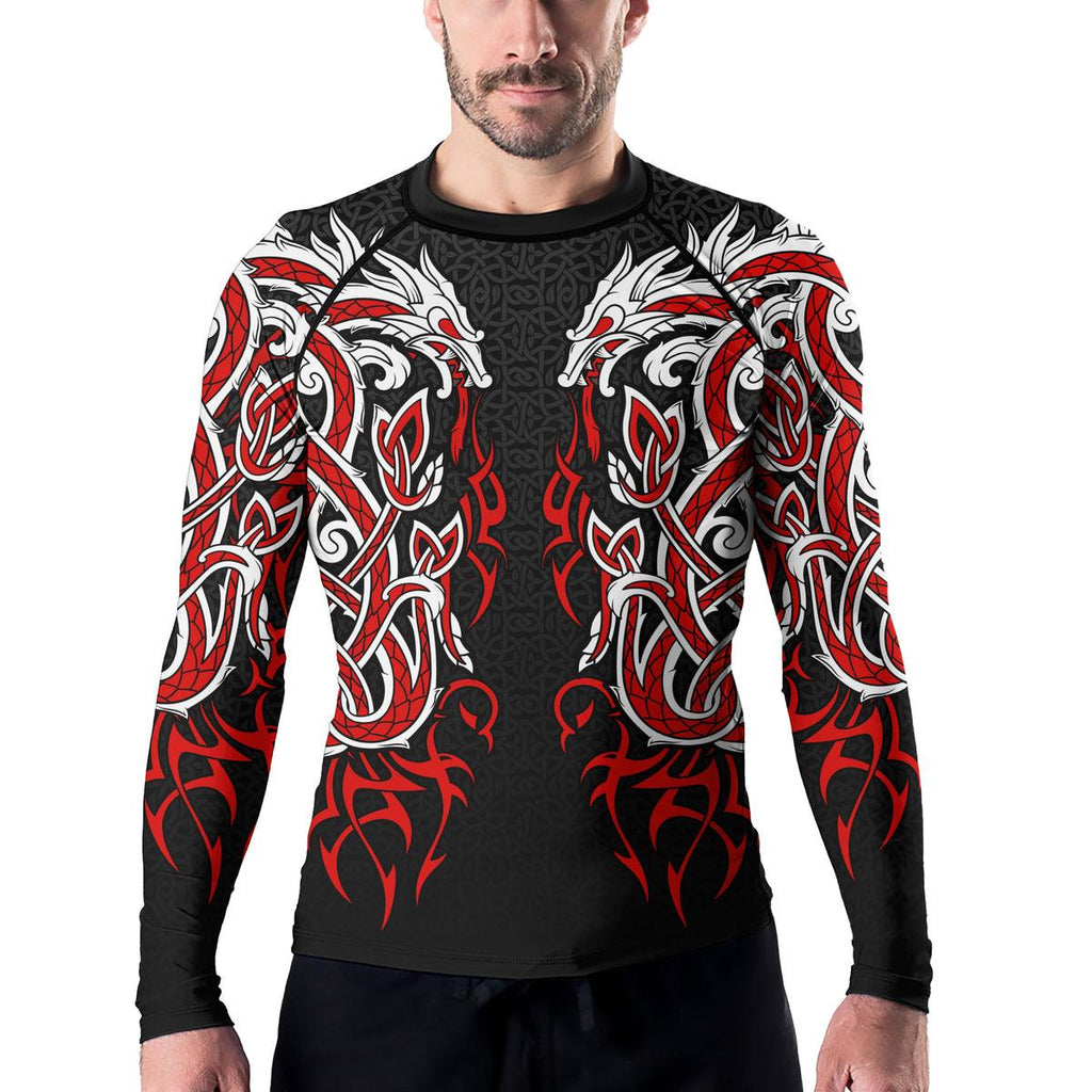 Rashninja Viking Dragon Majesty Ranked Men's Long Sleeve Rash Guard