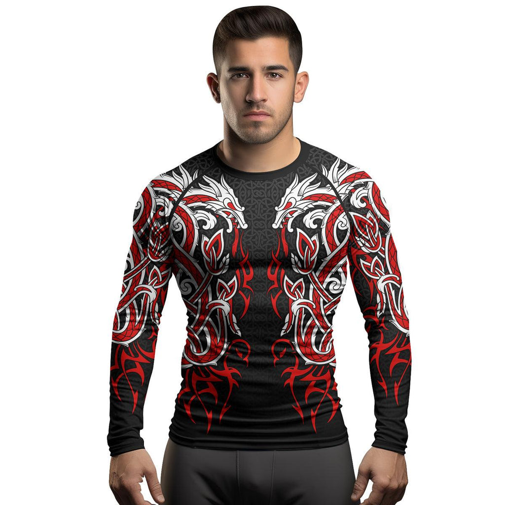 Rashninja Viking Dragon Majesty Ranked Men's Long Sleeve Rash Guard