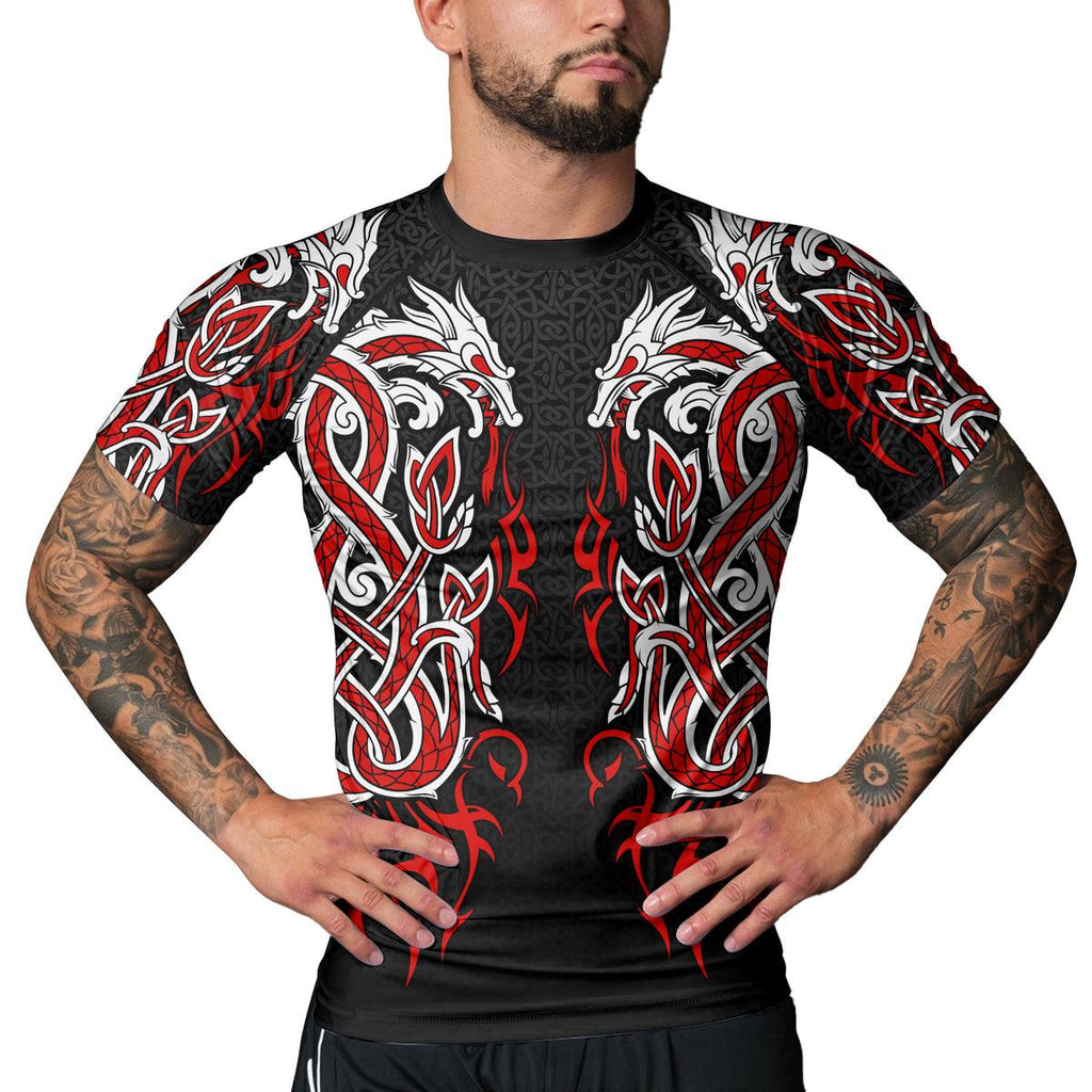 Rashninja Viking Dragon Majesty Ranked Men's Short Sleeve Rash Guard
