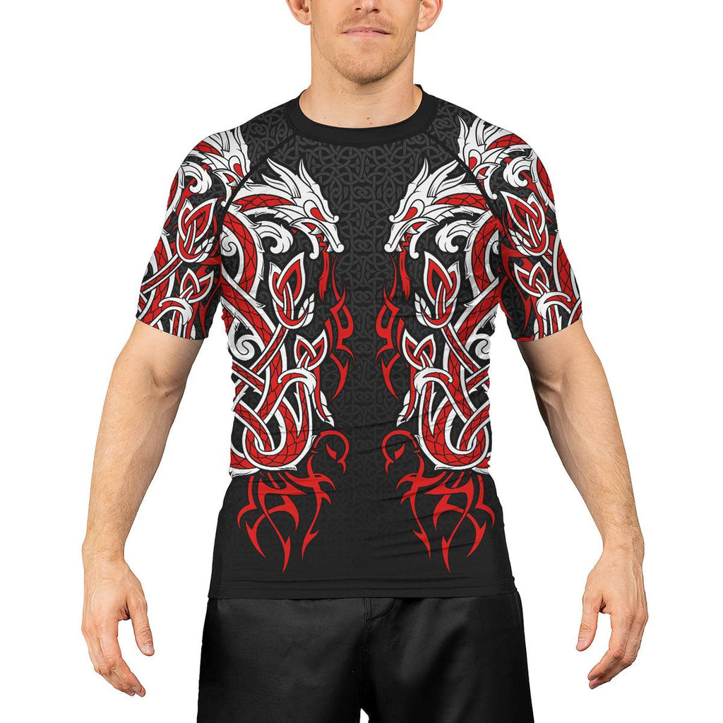 Rashninja Viking Dragon Majesty Ranked Men's Short Sleeve Rash Guard