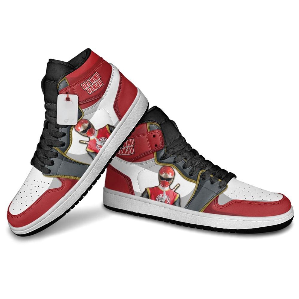 Red Wind Ranger AJ1 Sneakers Movies Custom Shoes