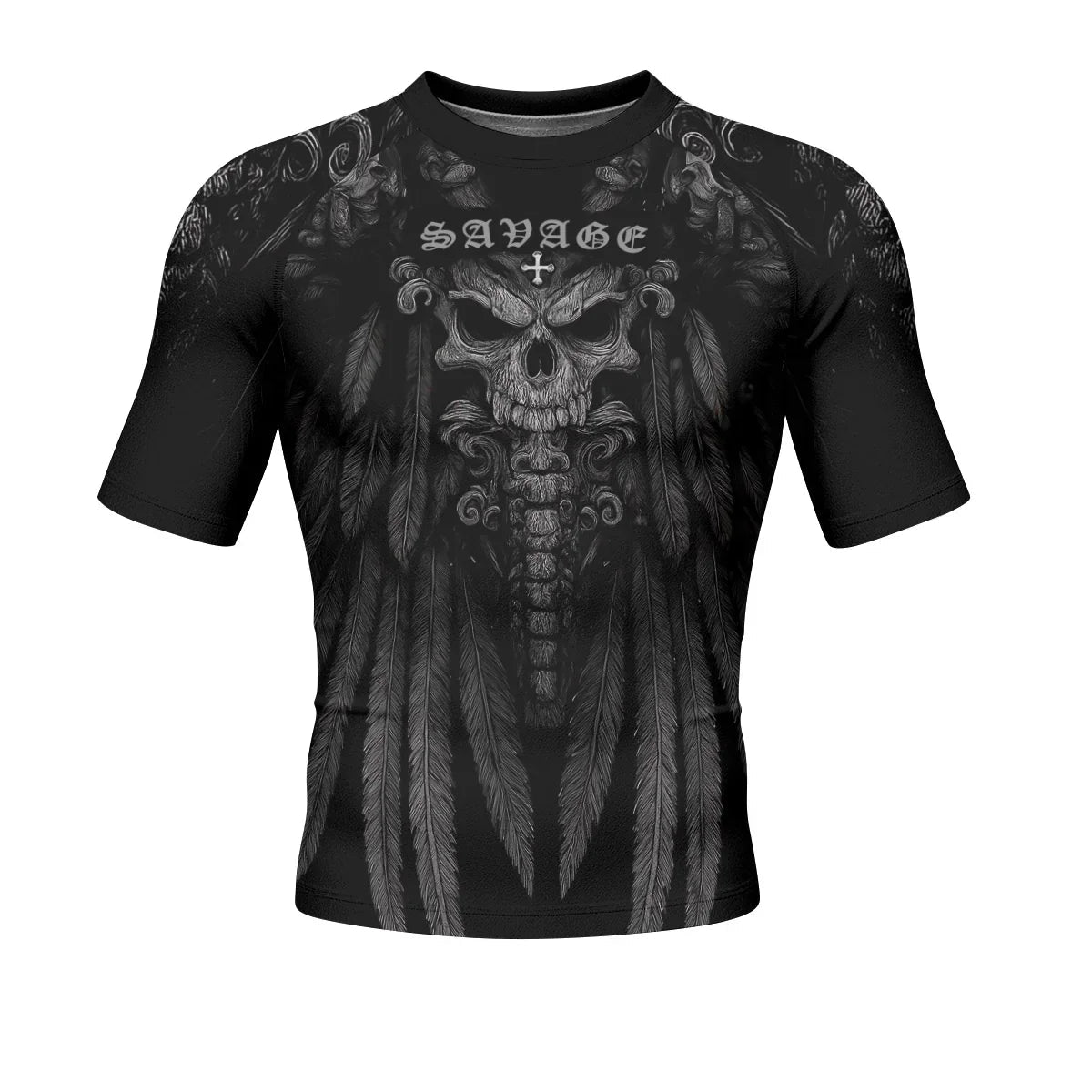 Savage Winged Skull Rash Guard