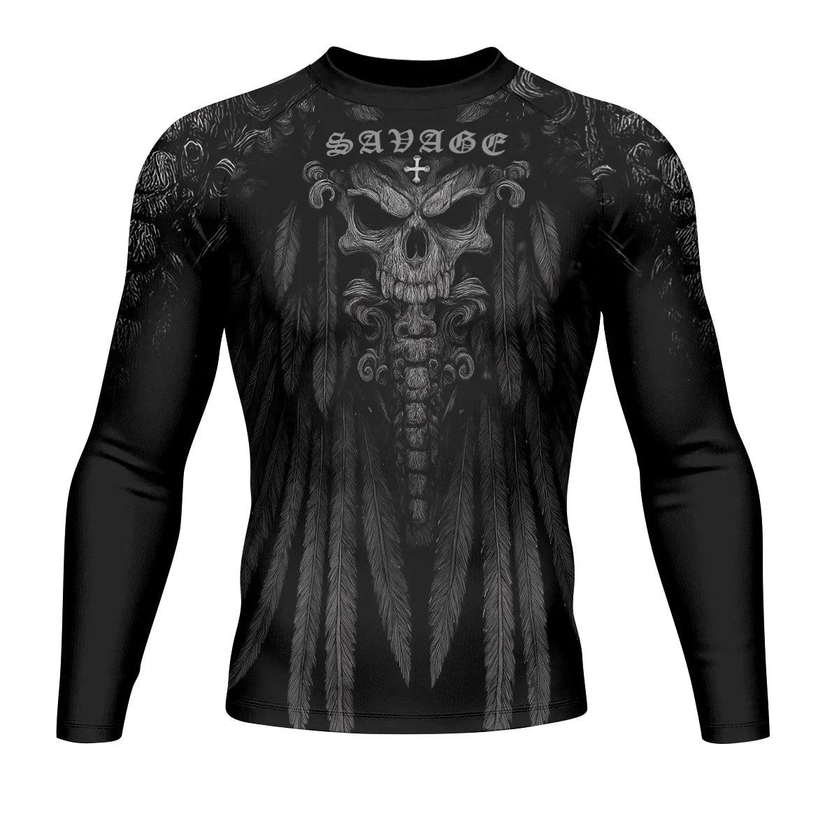Savage Winged Skull Rash Guard