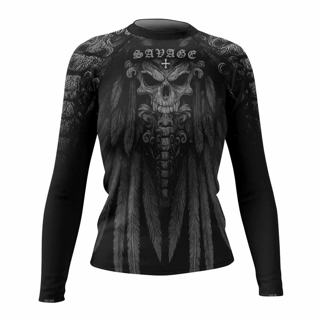 Savage Winged Skull Rash Guard