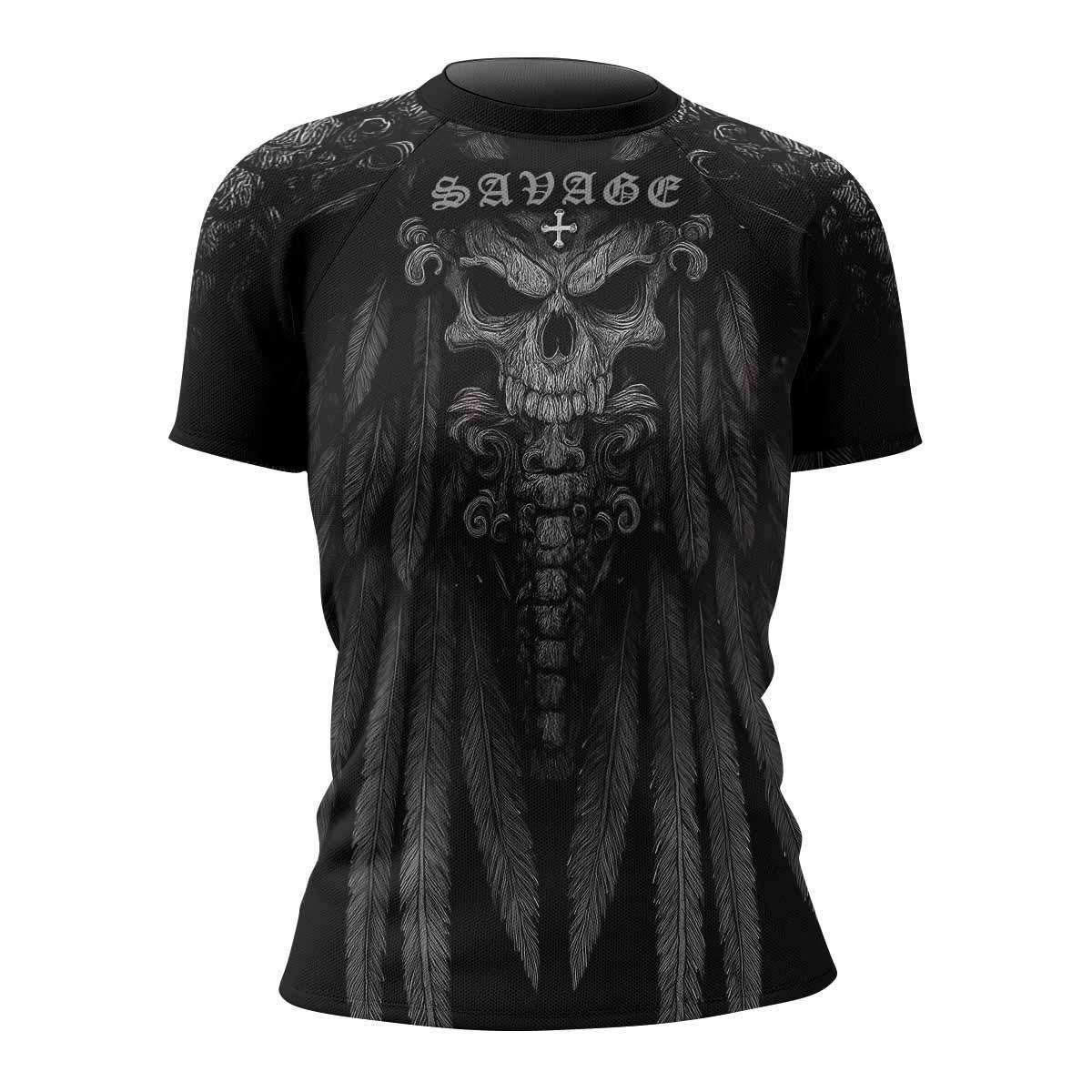 Savage Winged Skull Rash Guard