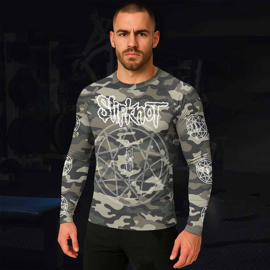 Slipknot Pentagram Camo Rash Guard