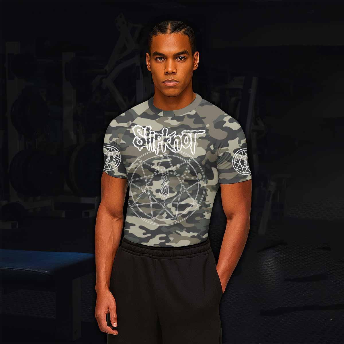 Slipknot Pentagram Camo Rash Guard