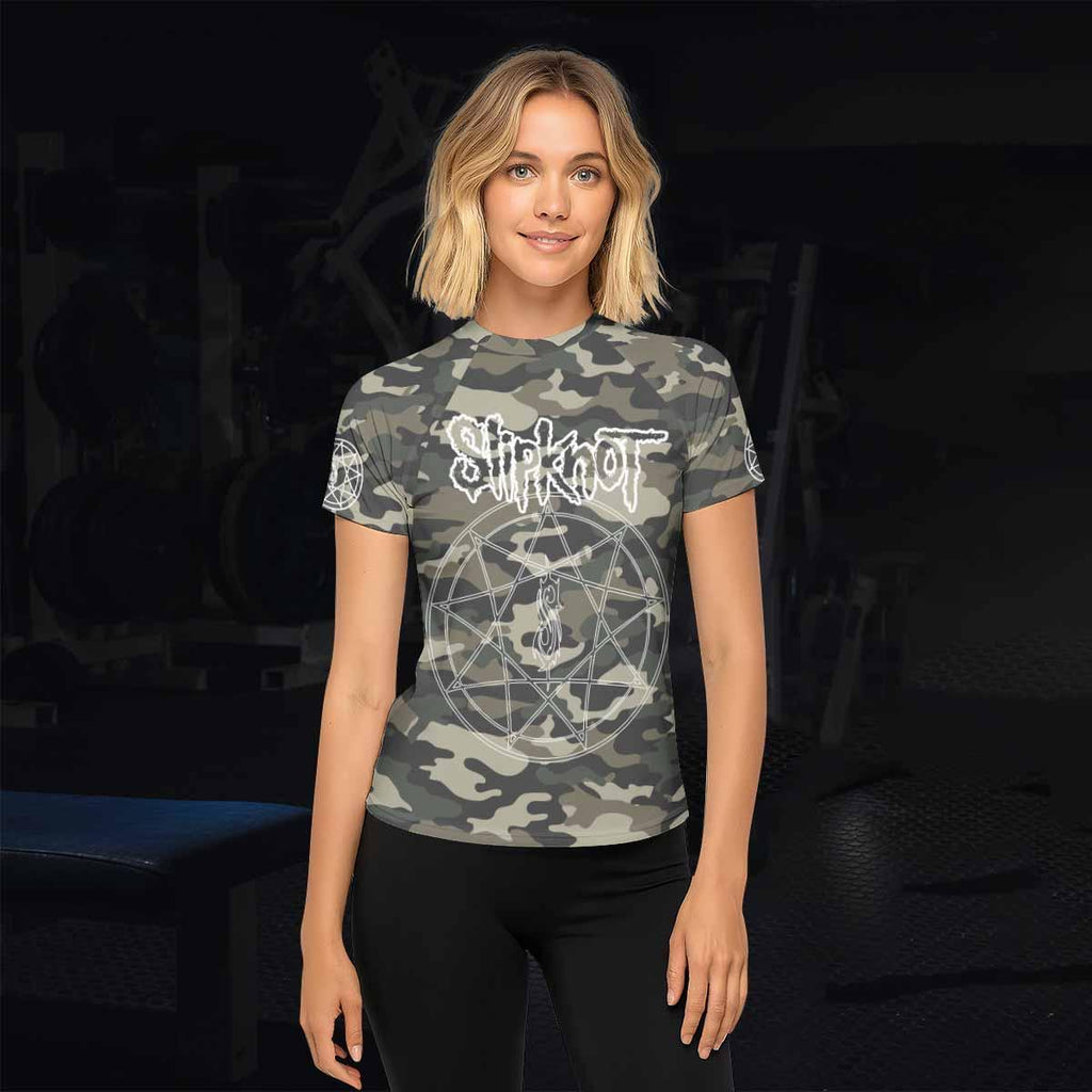 Slipknot Pentagram Camo Rash Guard