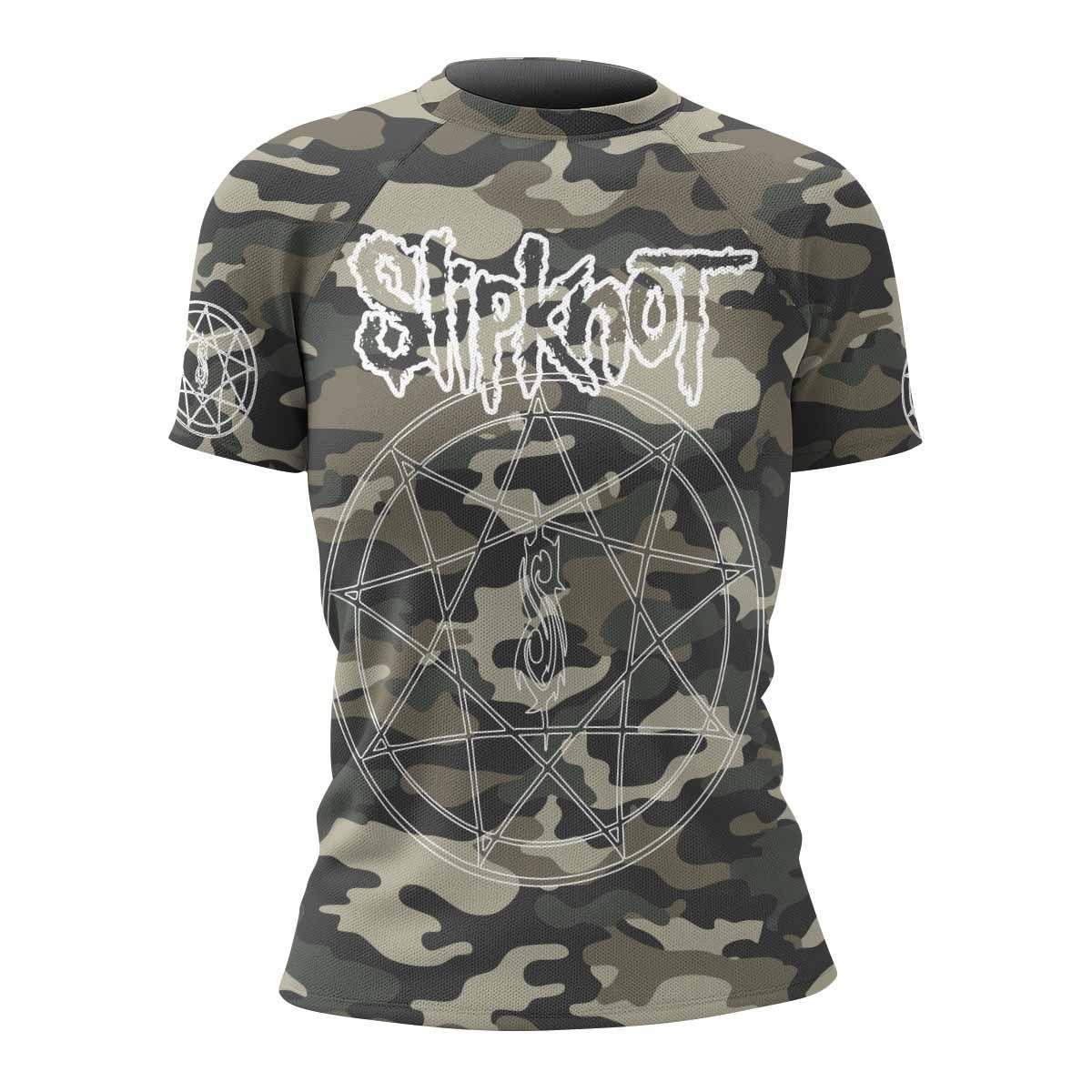 Slipknot Pentagram Camo Rash Guard