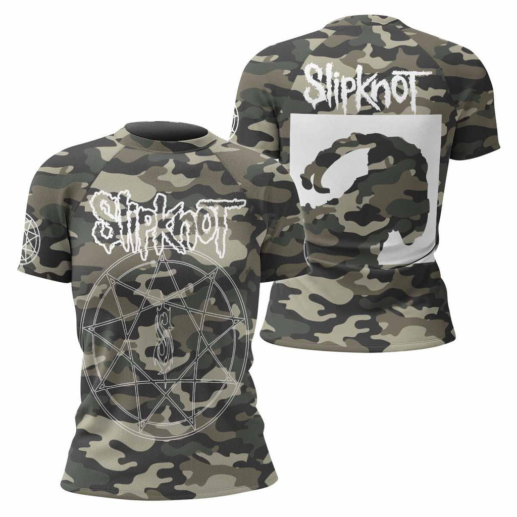 Slipknot Pentagram Camo Rash Guard