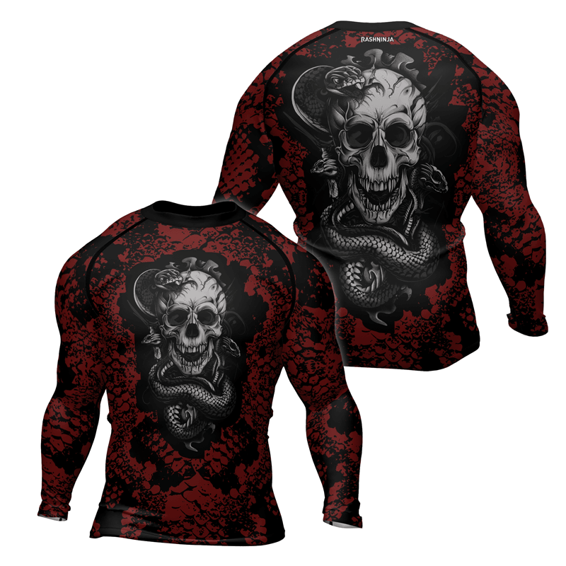 Rashninja Skull and Snake Men's Long Sleeve Rash Guard