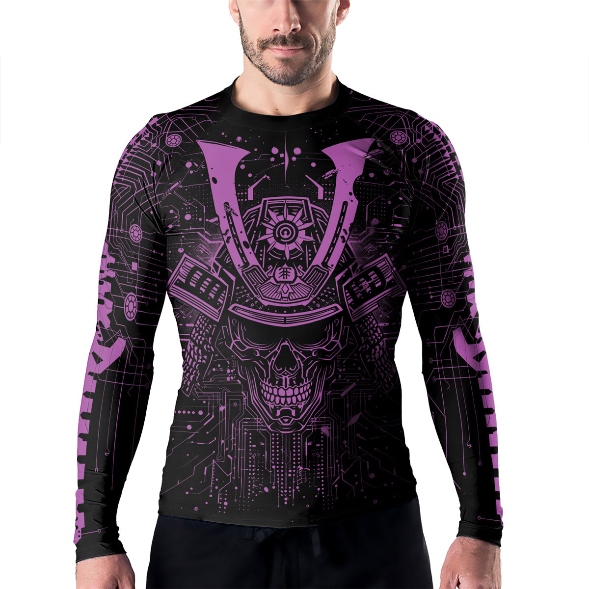 Rashninja Cyber Neon Matrix Men's Long Sleeve Rash Guard