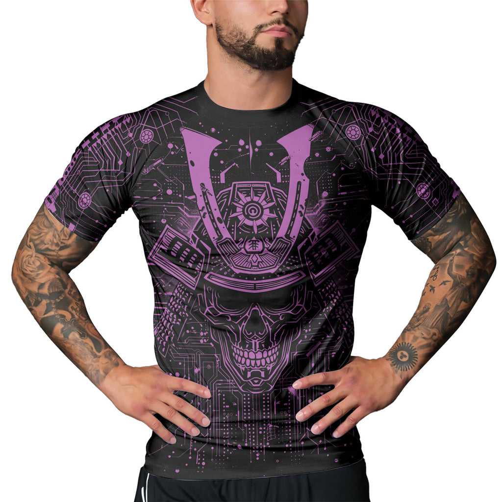 Rashninja Cyber Neon Matrix Men's Short Sleeve Rash Guard