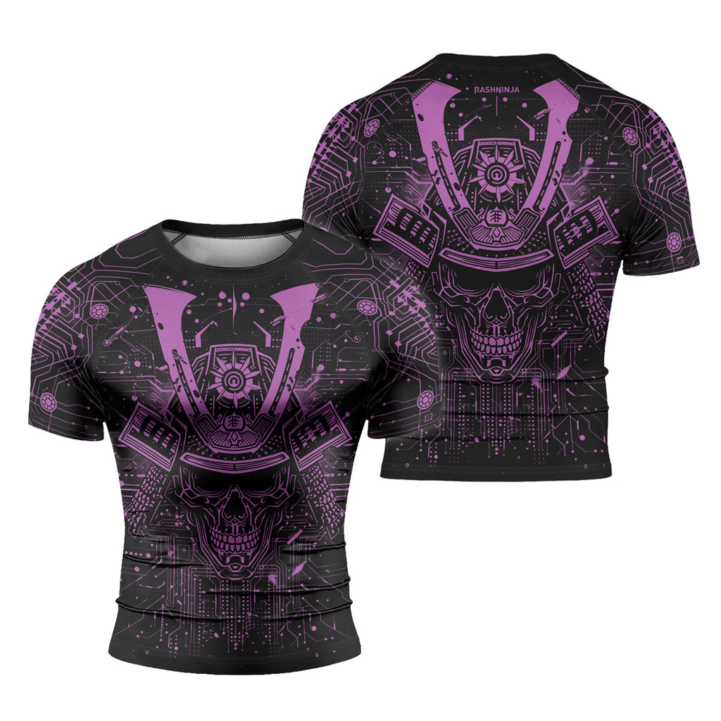 Rashninja Cyber Neon Matrix Men's Short Sleeve Rash Guard