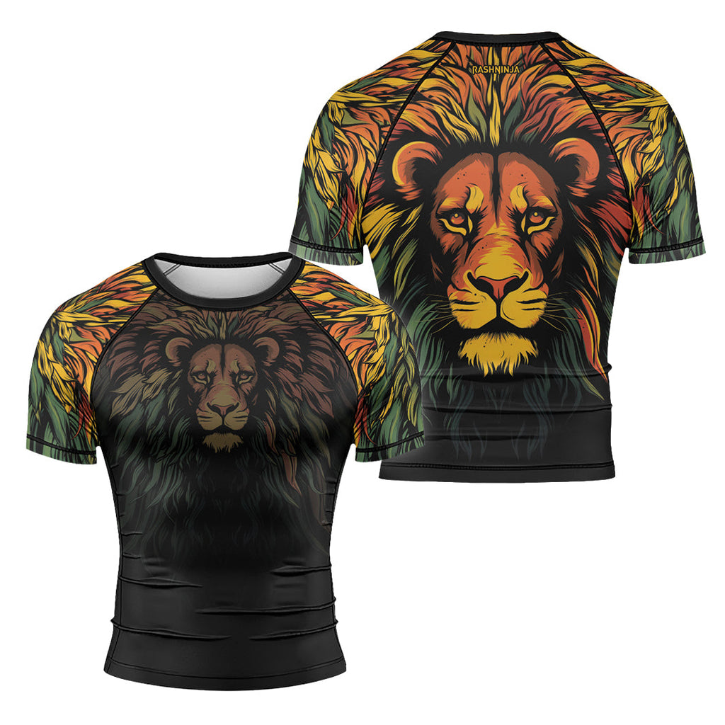 Rashninja Wild Lion Men's Short Sleeve Rash Guard