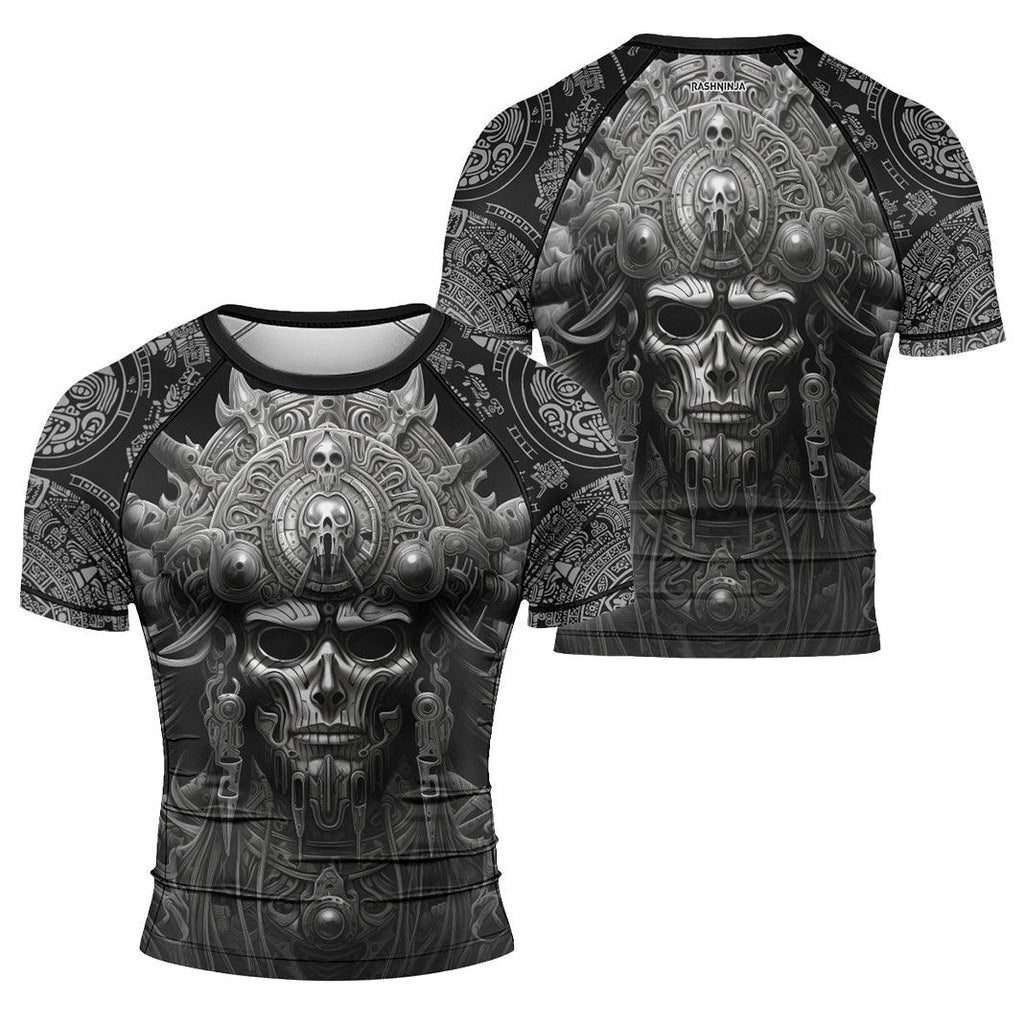 Rashninja Aztec Tribe Headman Men's Short Sleeve Rash Guard