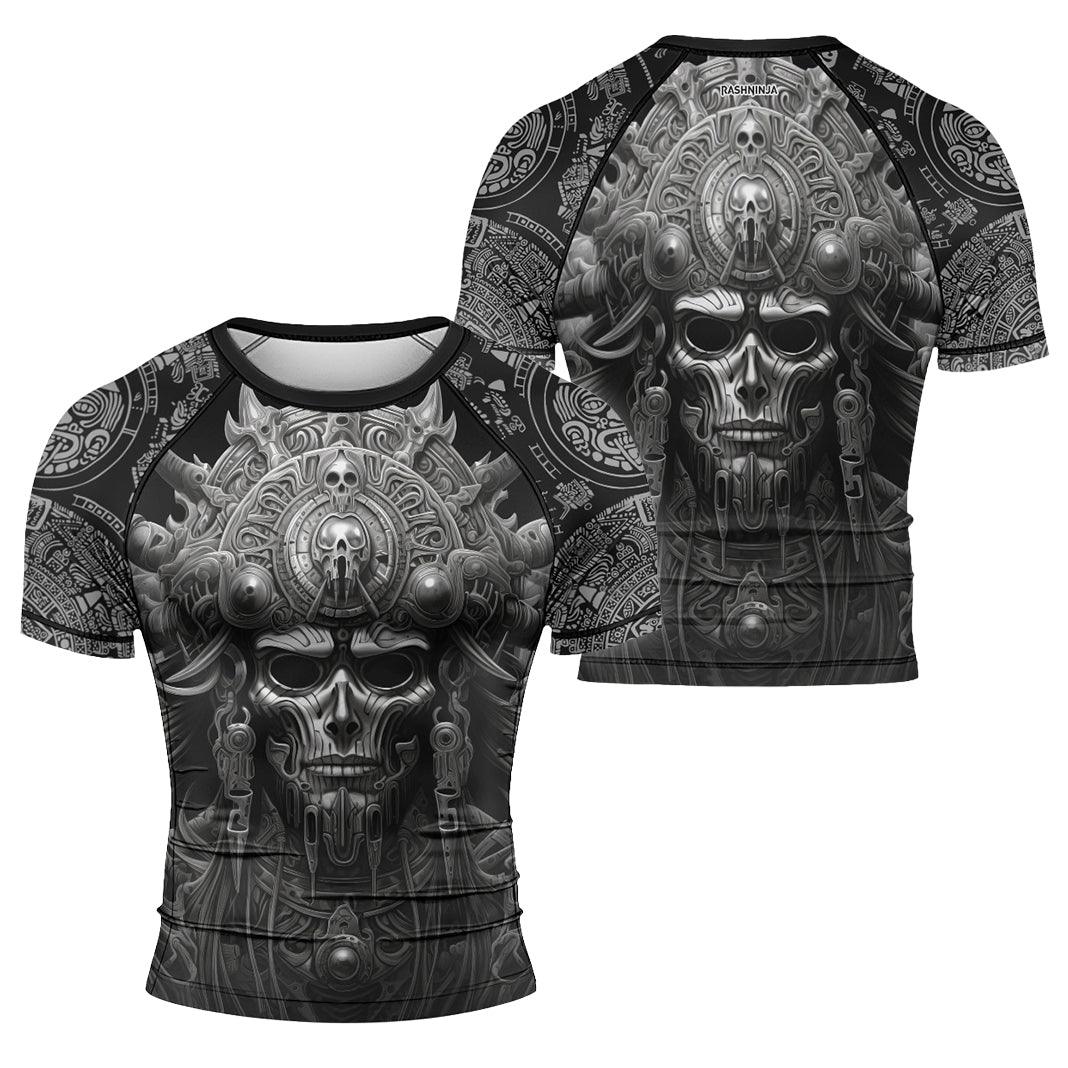 Rashninja Aztec Tribe Headman Men's Short Sleeve Rash Guard