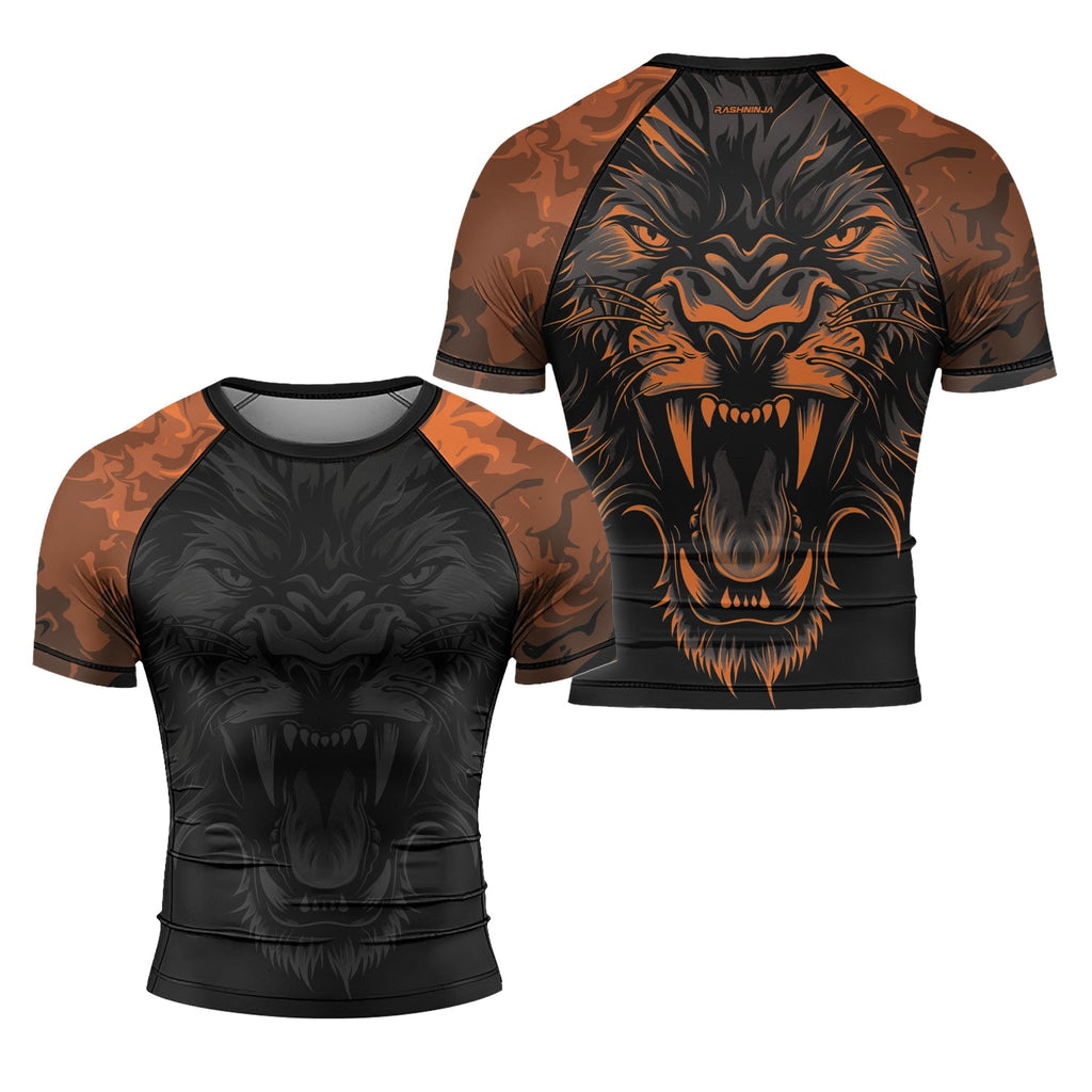Rashninja Lion's Fury Men's Short Sleeve Rash Guard
